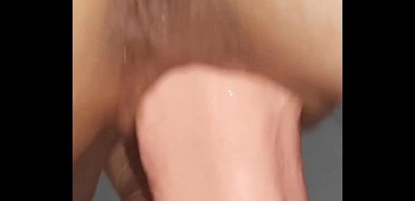  Big dildo in pussy and squirt closeup compilation